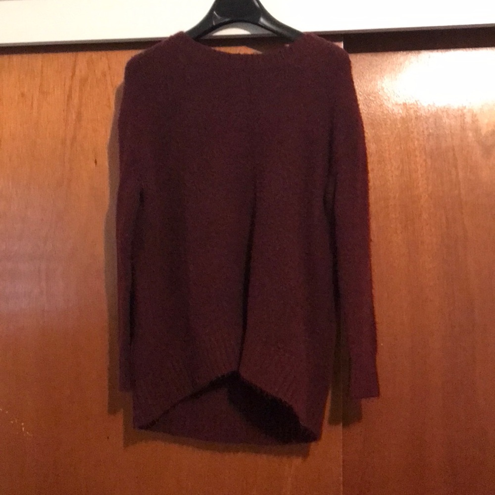 Fuzzy burgundy sweater